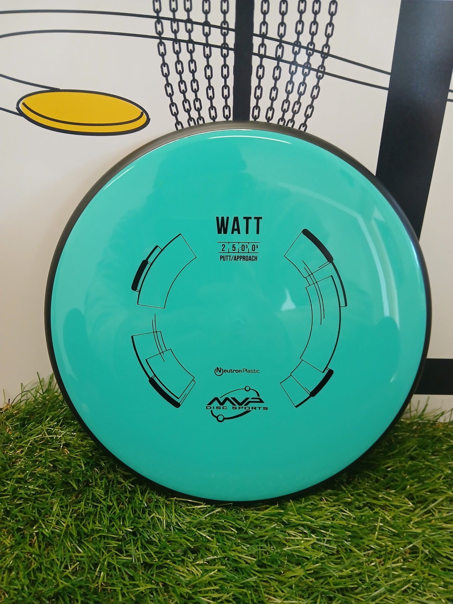 MVP Disc Sports Watt putter disc in teal Neutron Plastic, ideal for disc golf putting and approach shots.